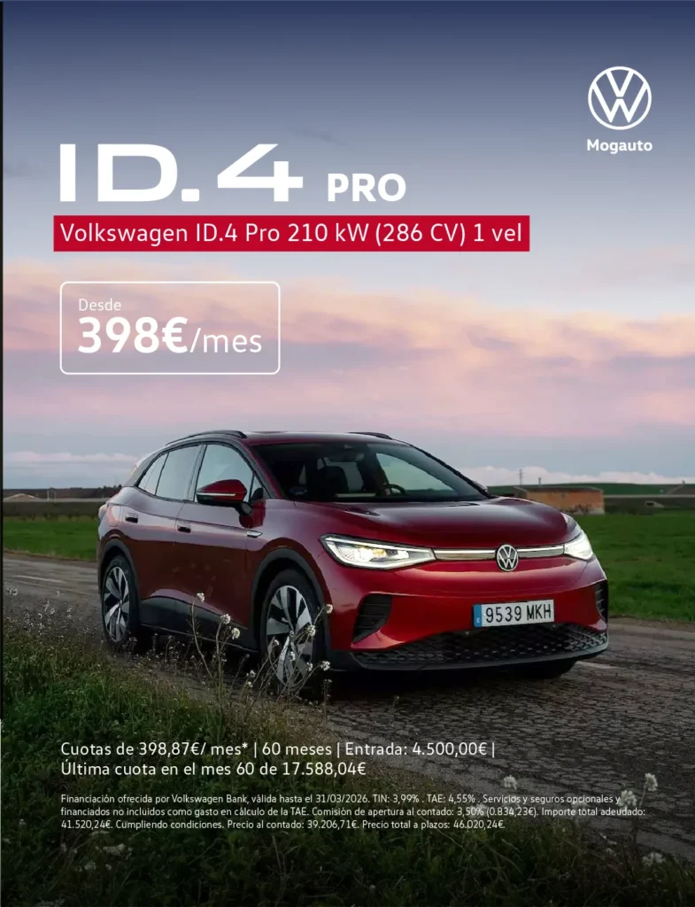 Volkswagen Mogauto ID.4 Pro desde 398€/mes